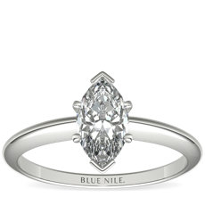Classic Six-Claw Solitaire Engagement Ring in 18k White Gold